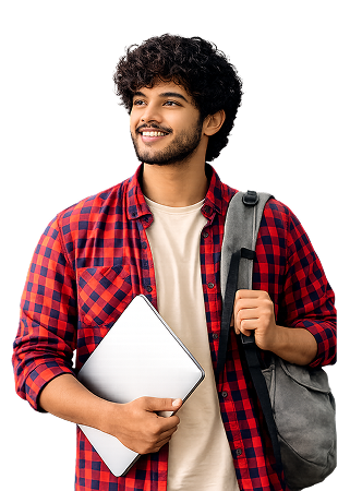 MBA student with backpack